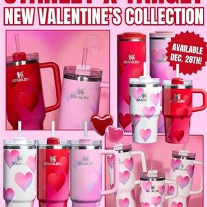 Stanley Heart Design Tumblers in Red, White and Pink